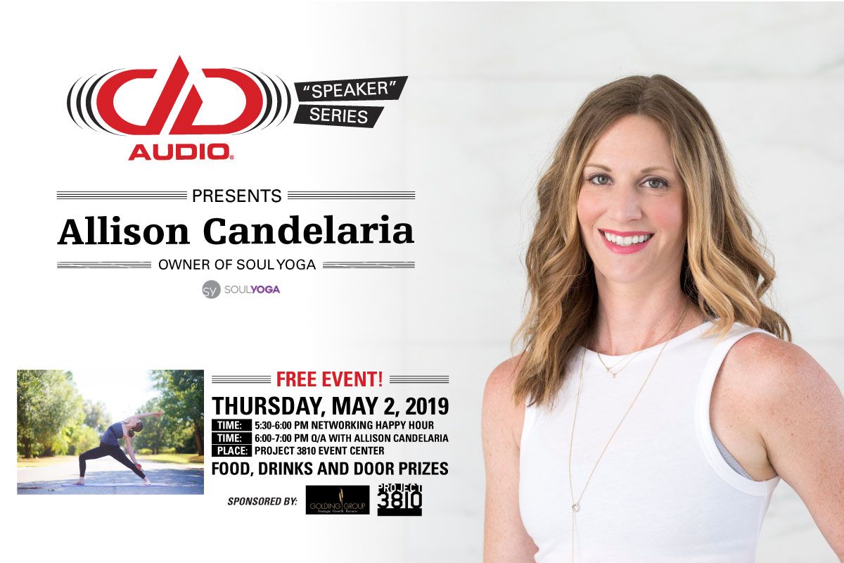 DD Speaker Series - featuring Allison Candelaria of soul yoga cover