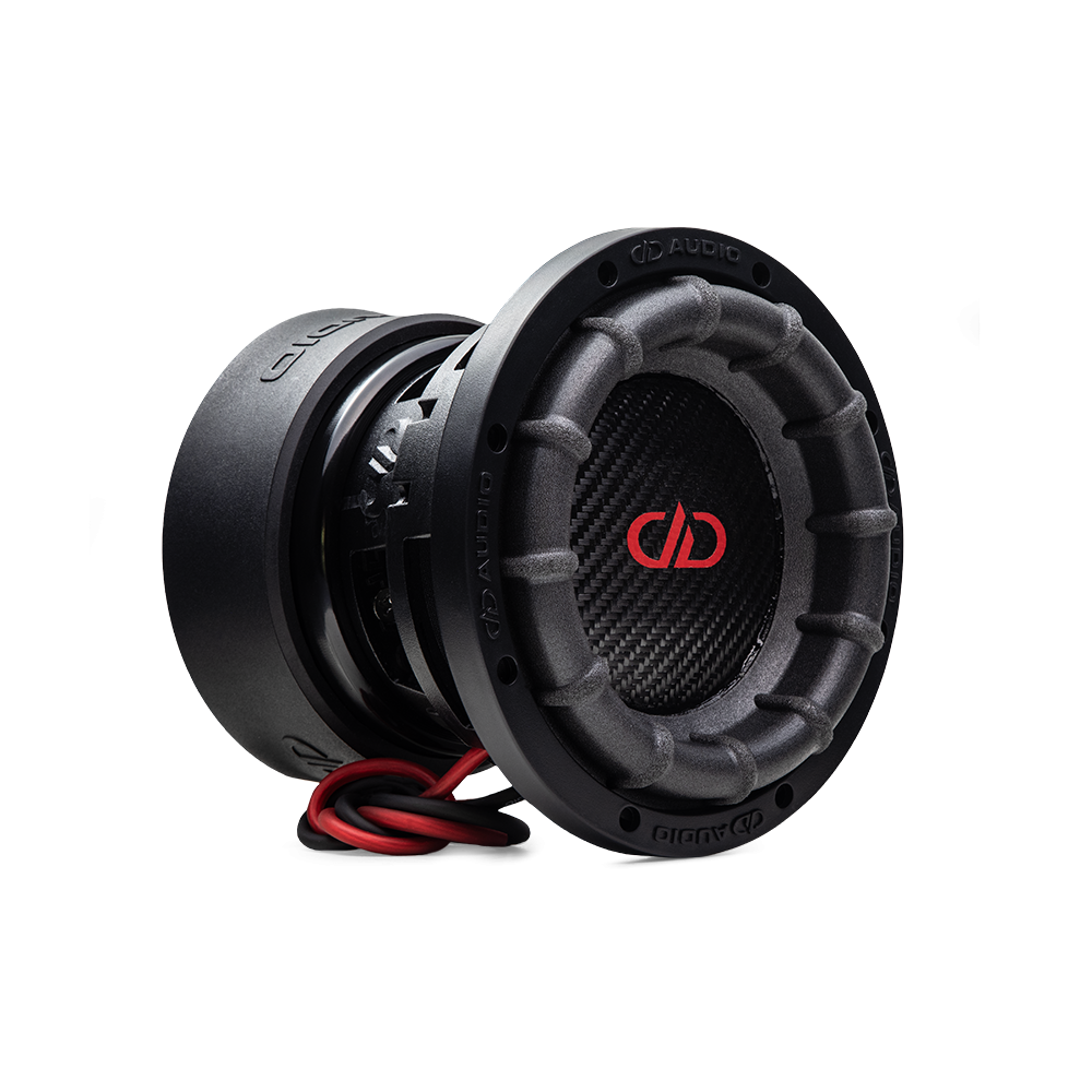 6.5 inch 1506 series subwoofer angled right side showing dust cap, cone, surround, basket and motor