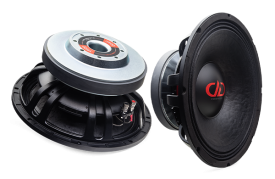 Photo of a pair of VO-MW800s, one showing the motor, the other showing the cone