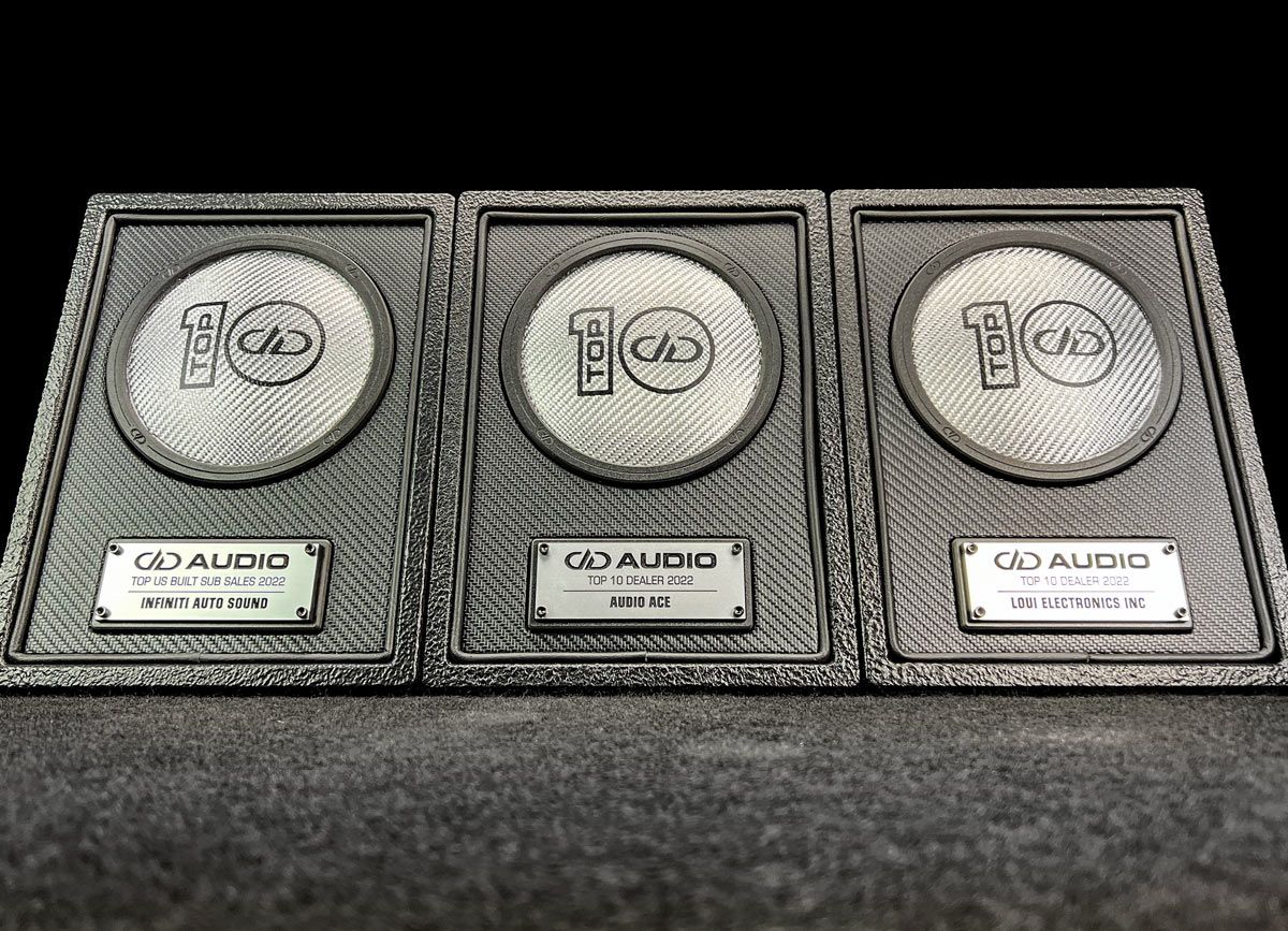 dd audio top 10 dealers 2022 custom plaques