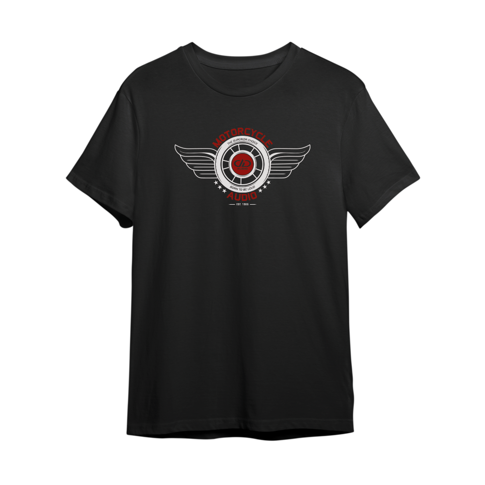 Photo of Motorcycle T-Shirt in black with DD Motorcycle - Wings design