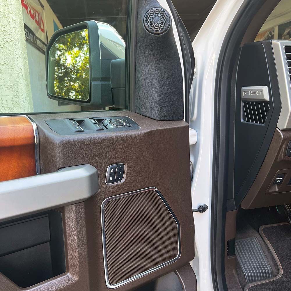 Photo of a Truck Door Speaker upgrade from 3M Audio Visalia CA