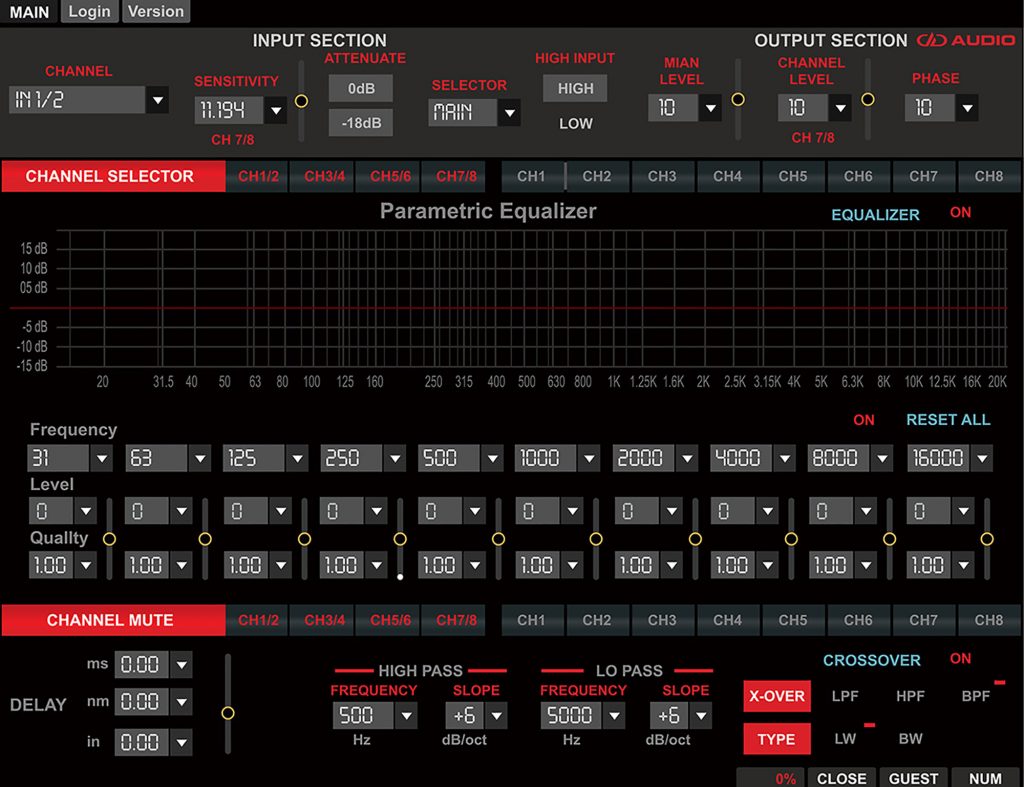 DSI-1 Signal Processor App Screen