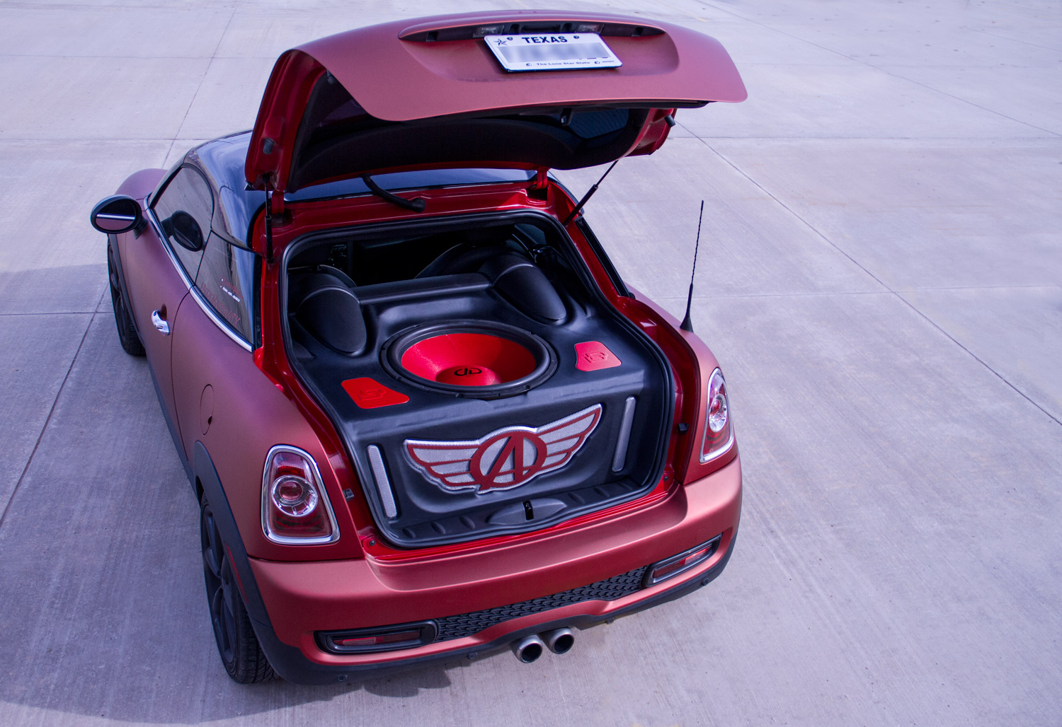 Custom Build - Trunk of Mini Cooper with Massive Custom Enclosure