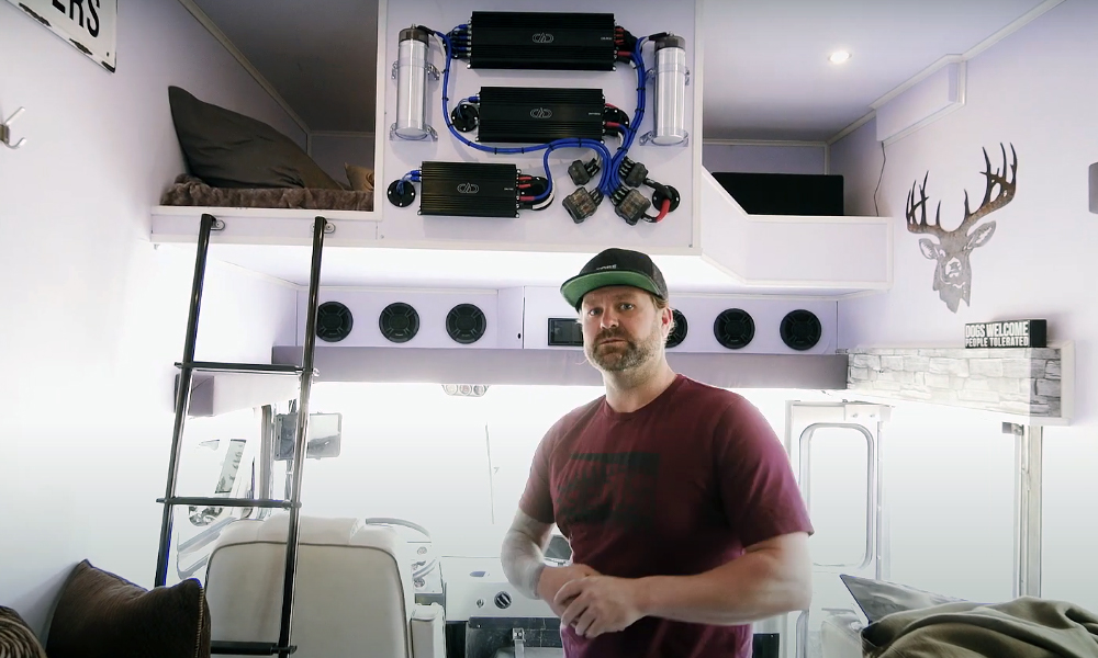 Ryan Phillips standing inside Sled Zeppelin