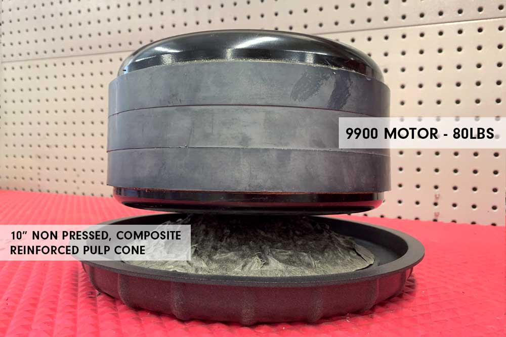 made in usa subwoofer - 9900 Motor - 80 Lbs. - with 10 Inch Non Pressed Composite Reinforced Pulp Cone