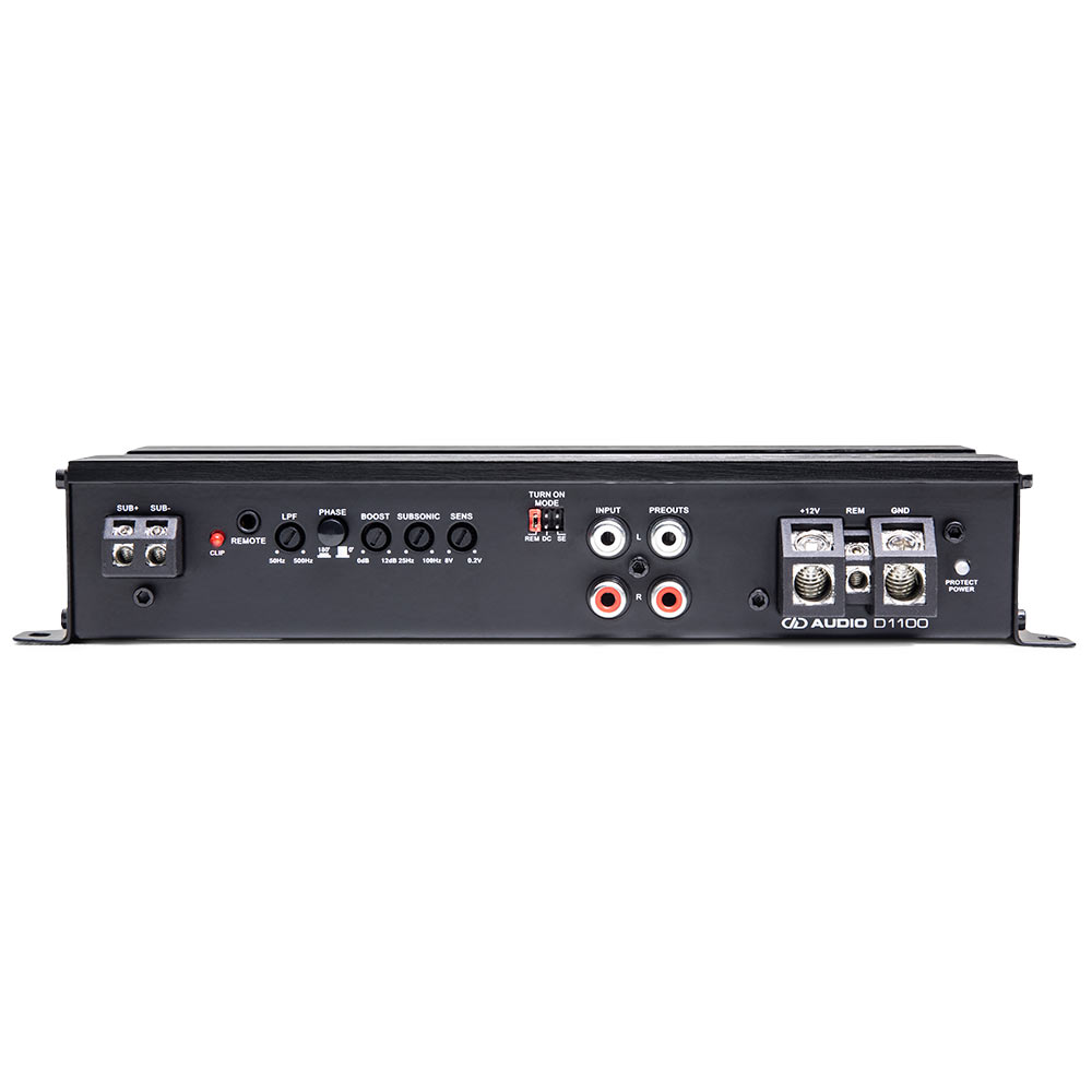 D1100 Monoblock Amplifier 3qtr control panel view