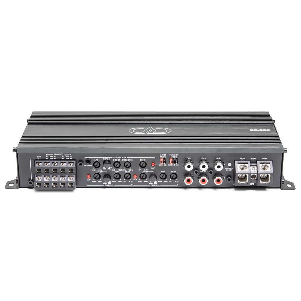 D5.3500 5ch Amplifier 3qtr top view
