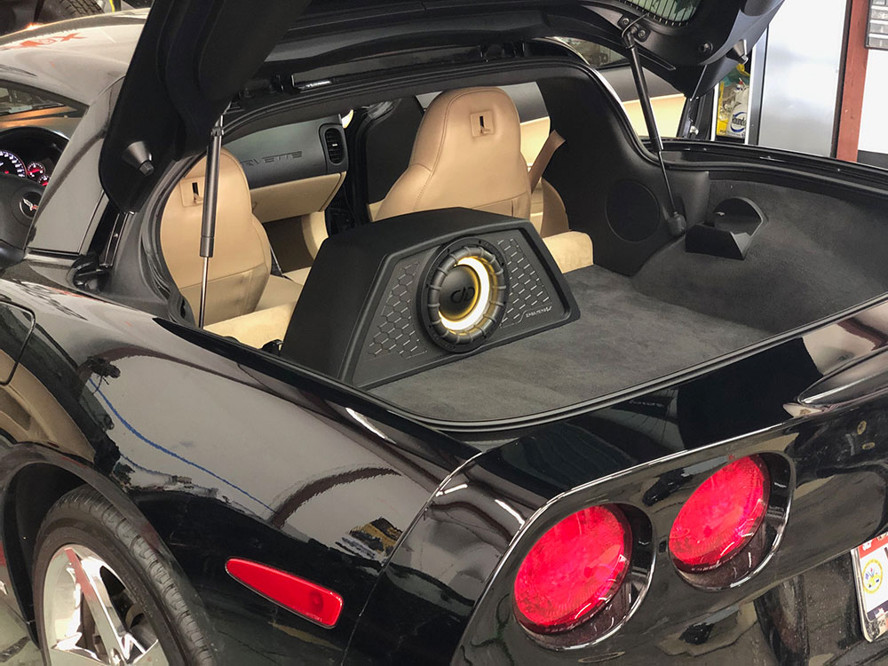 Dealer Spotlight - Speakerbox - Photo of Custom Enclosure in Corvette
