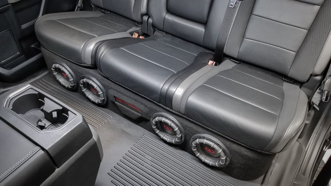 Photo of custom under seat enclosure with 1506 subwoofers