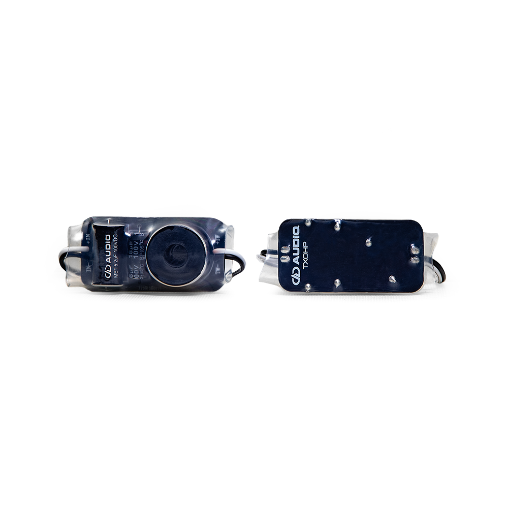 Photo of two TXOHP passive high pass tweeter crossovers