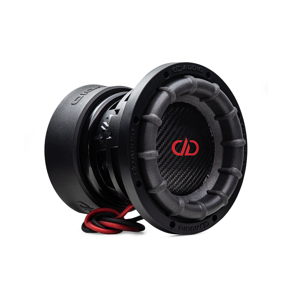 6.5 inch 1506 series subwoofer angled right side showing dust cap, cone, surround, basket and motor