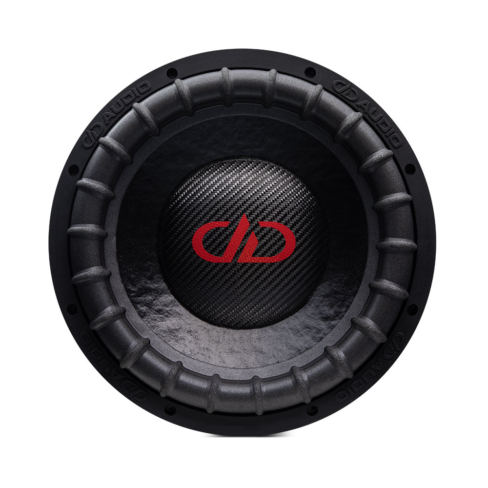 15 inch 9500 series subwoofer front view of logo, dust cap cone and surround
