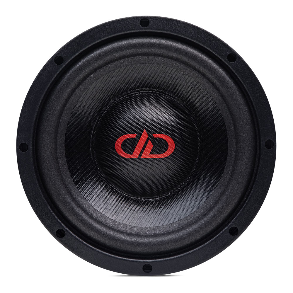 8 inch VO Series mid woofer front view of logo, dust cap cone and surround