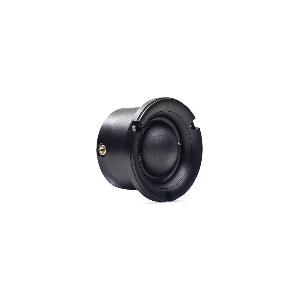 28mm a series tweeter angled right showing silk dome motor and terminal