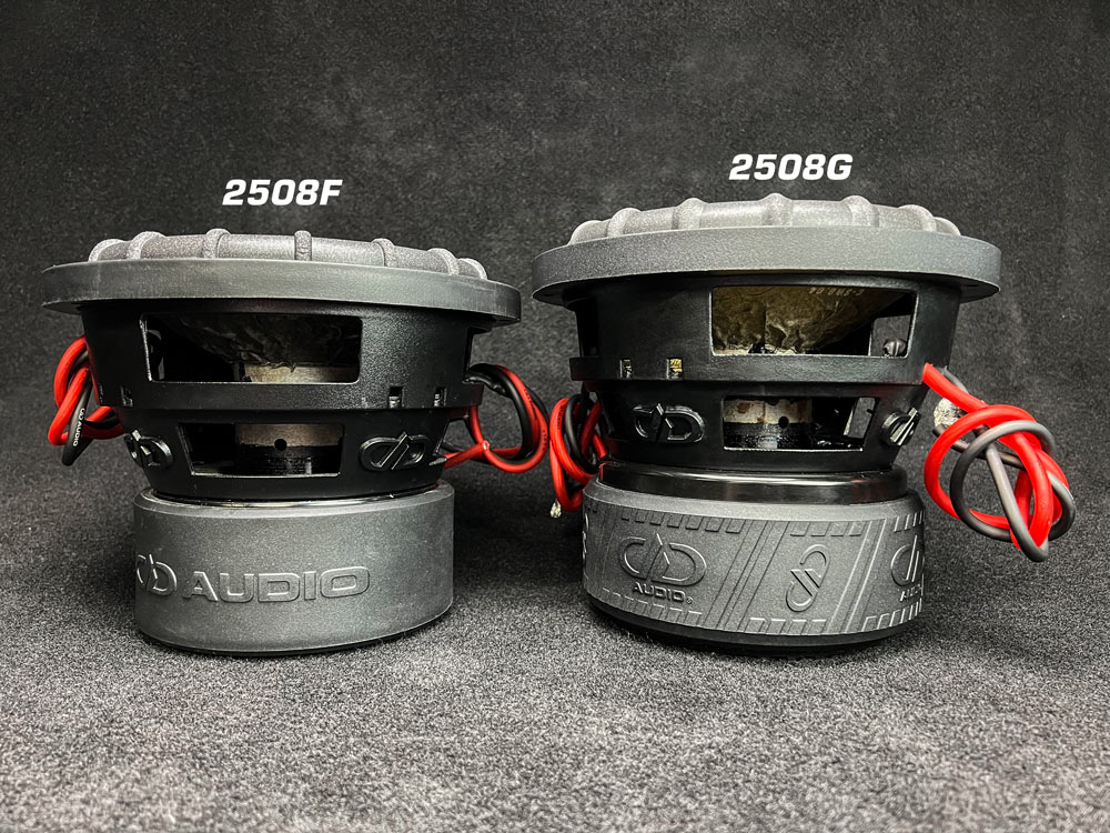 2508g subwoofer size comparison with 2508f