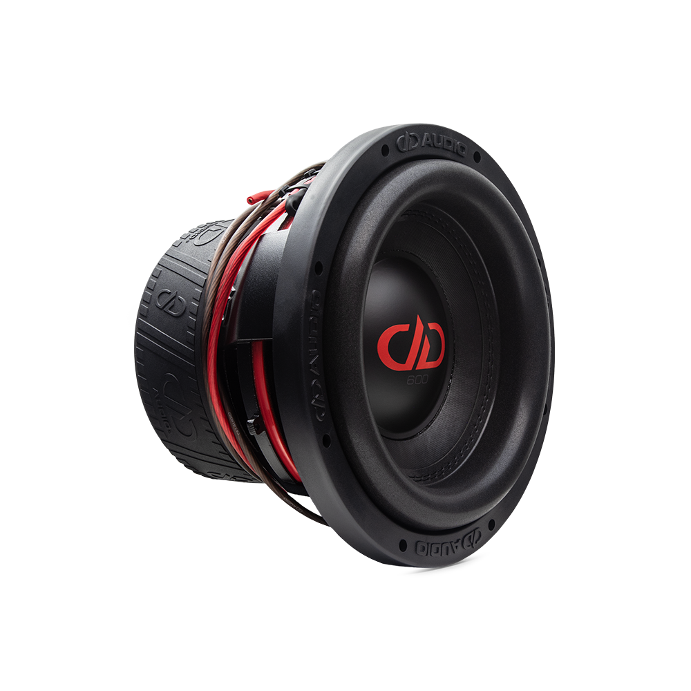 10 inch 610f subwoofer angled right showing motor coil basket and surround