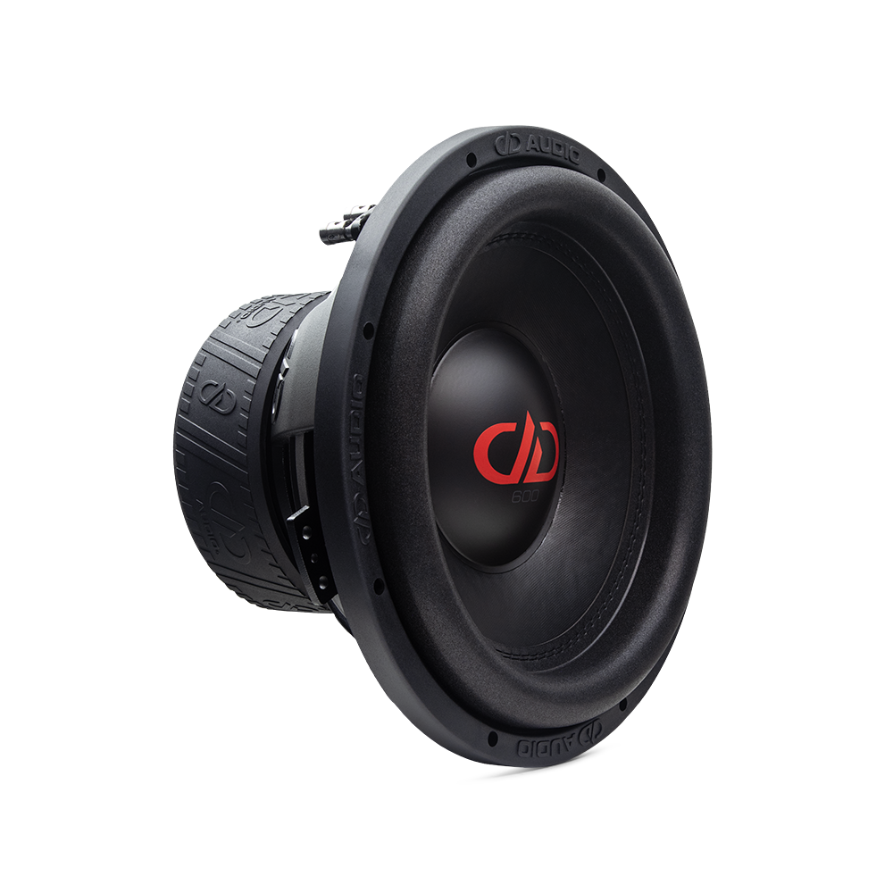 12 inch 612f subwoofer angled right showing motor coil basket and surround
