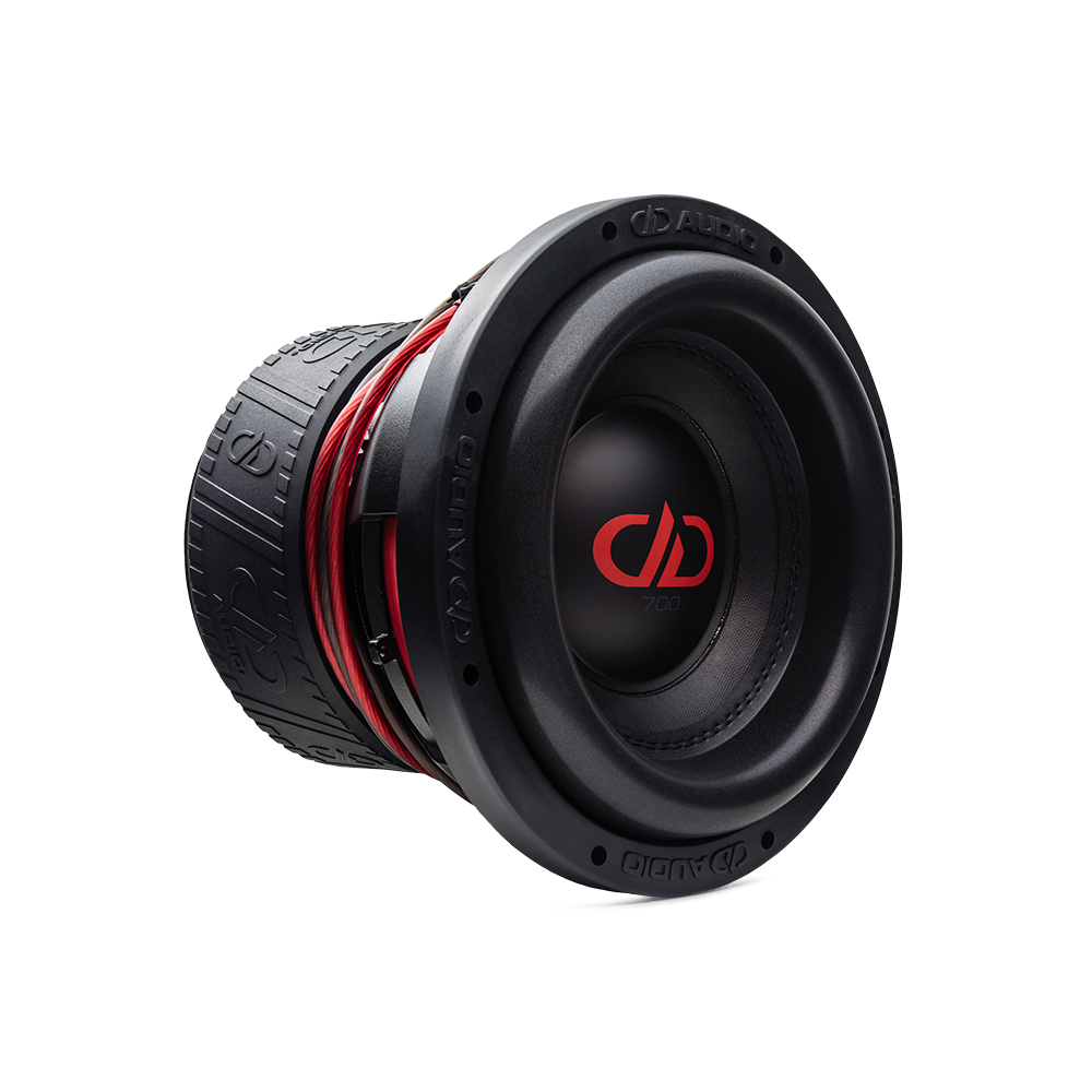10 inch 710f subwoofer angled right showing motor coil basket and surround