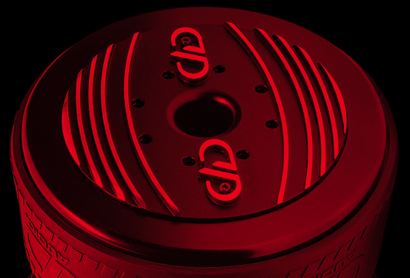 9510L - 10 Inch 9500 Series Subwoofer - Photo angled back to front down right side, showing motor heatsink, boot, basket, leads, all adorned in trademark DD AUDIO embossing.