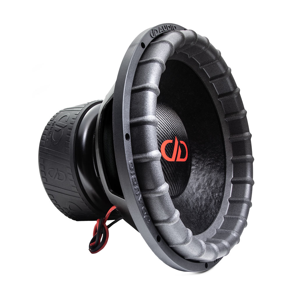 9515L - 15 Inch 9500 Series Subwoofer - Photo angled right to show left, including dustcap, surround, basket, and motor boot with DD AUDIO trademark adorning.