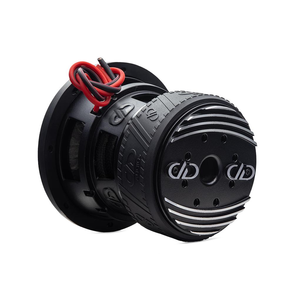 Photo of 1506a 6.5" subwoofer of backplate heatsink, motor boot, to basket and leads