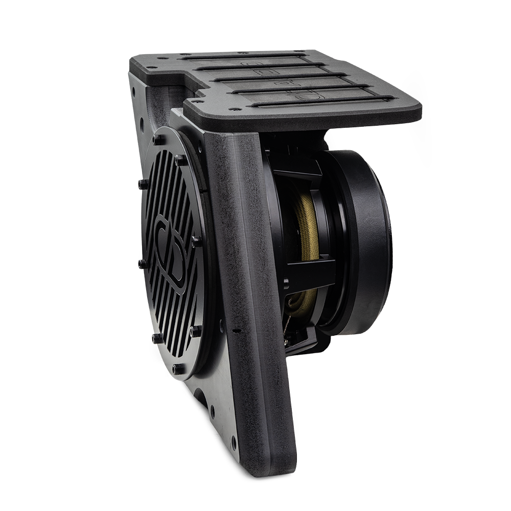Photo of HD8-SBKa showing kit with speaker (not included) showing the guard panels and grill