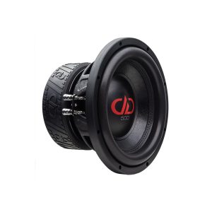 Photo of 510e Subwoofer angled front to back to show cone, dust cap, part of basket and motor