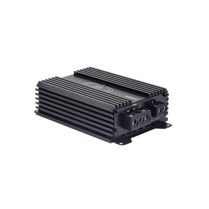Photo of SS850 angled to show top plate with logo and model number and connection panel