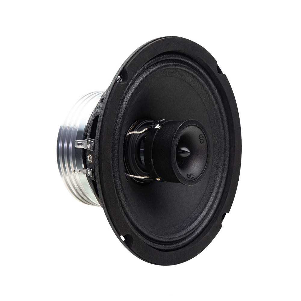 Photo of VO-XN306 angled right to show part of motor, cone and tweeter