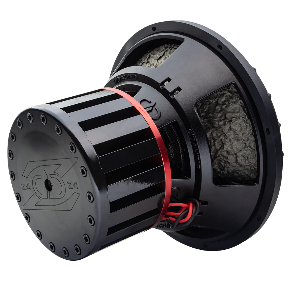 18 inch 818f subwoofer angled right showing motor coil basket and surround