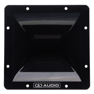 Photo of VO-CT8x8 horn facing front to show mostly horn opening adorned with DD AUDIO logo