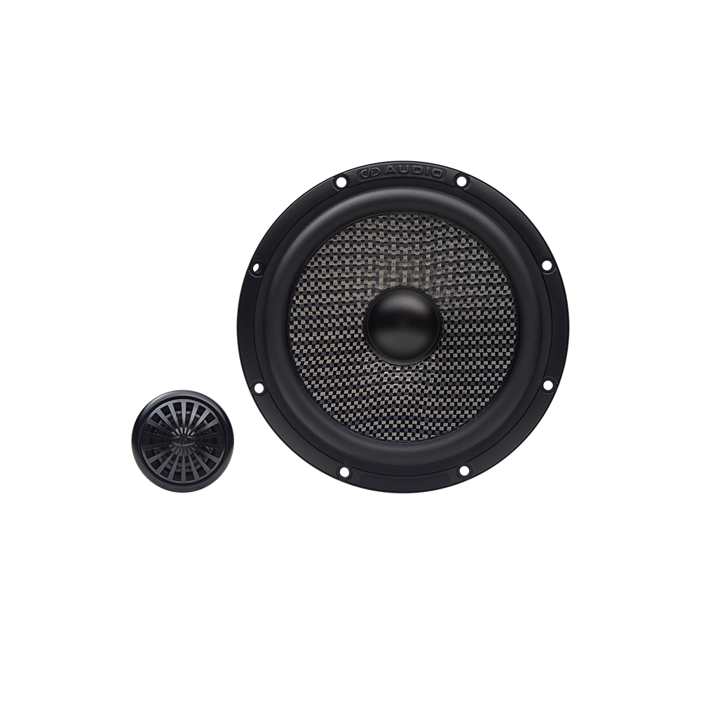 Photo of C Series component set without crossover, facing front, including the woofer, tweeter