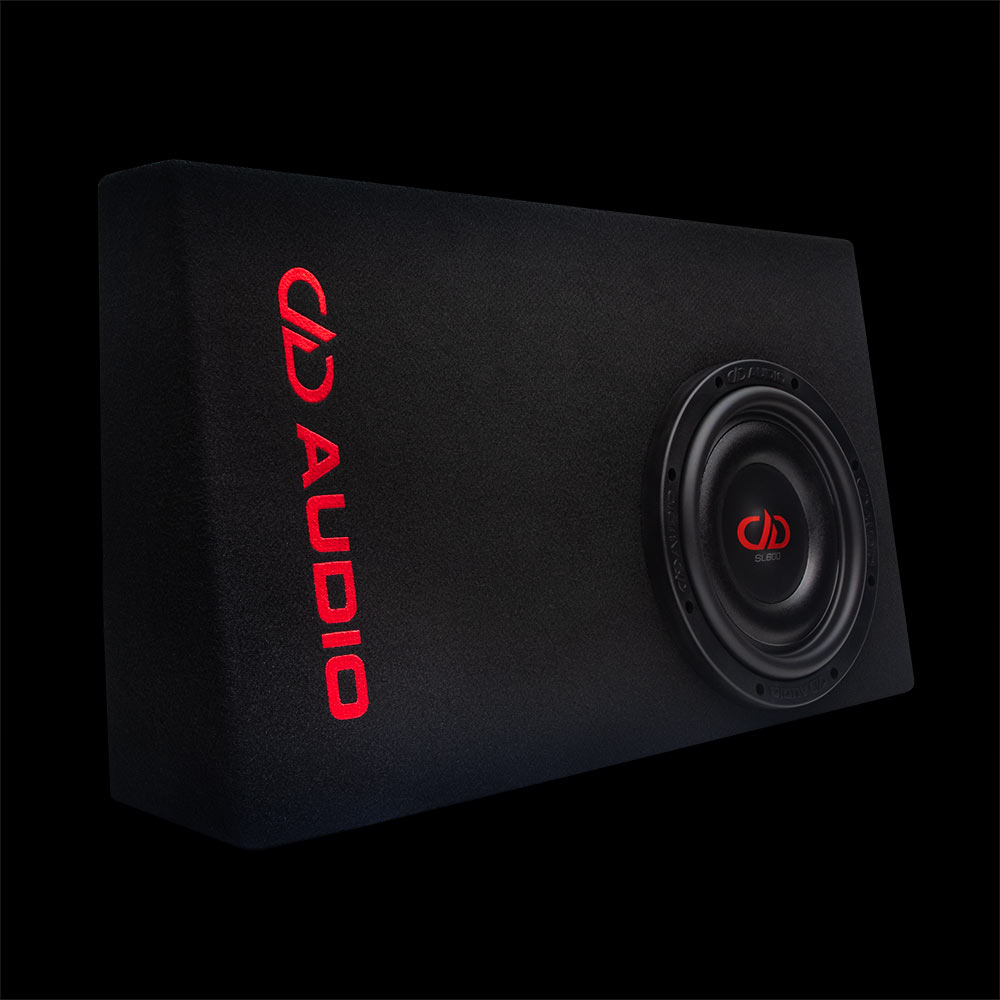 Photo of LE-SL610T.1 shot facing front angled right to show full sub and DD AUDIO embroidered logo.