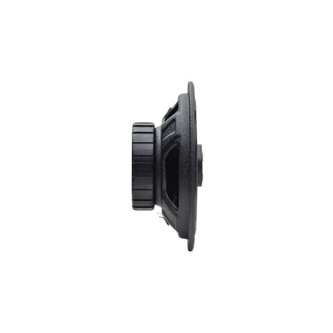 Photo of the B coaxial speaker angled back to front in a profile shot to show motor, basket, and part of tweeter