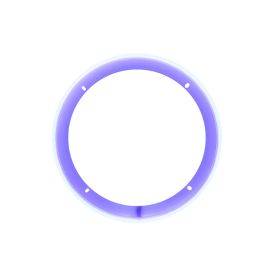 Photo of 8 inch LED speaker ring facing front with a purple hue