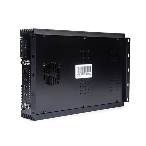 Photo of M5000 bottom angle view of vents and fan plus speaker connection points