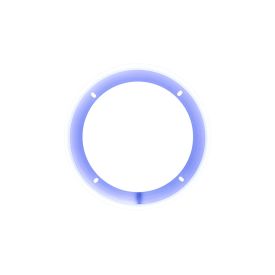 Photo of 6.5 inch LED speaker ring facing front with a purple hue