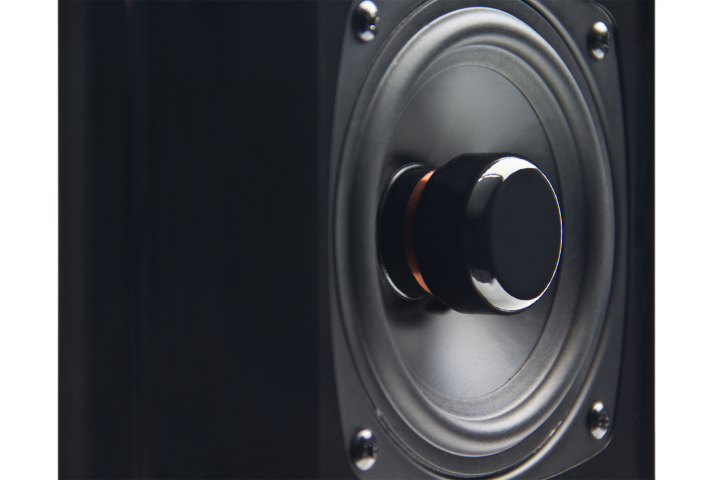 Photo of a LS-241 speakers- shot top down to show contours