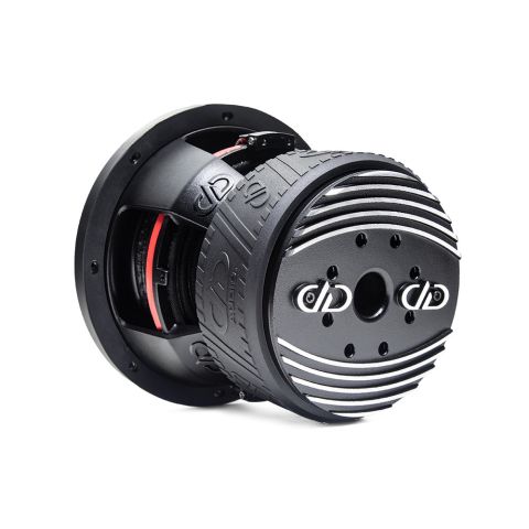 8 inch 600 series subwoofer angled back showing motor basket and cone