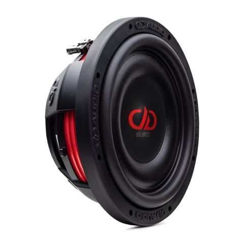 10 inch SL Slim Series Subwoofer front view of logo, dust cap cone and surround and part of motor and spider