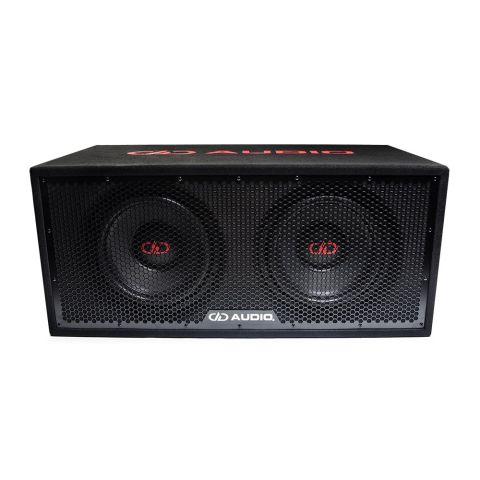 512.2 photo - front facing show to show both speakers, full metal grill, angled slightly to show top embroidery