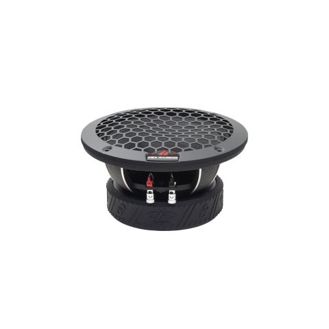Photo of VO-M406-C Midrange - on shot top to bottom showing mesh grill and push leads