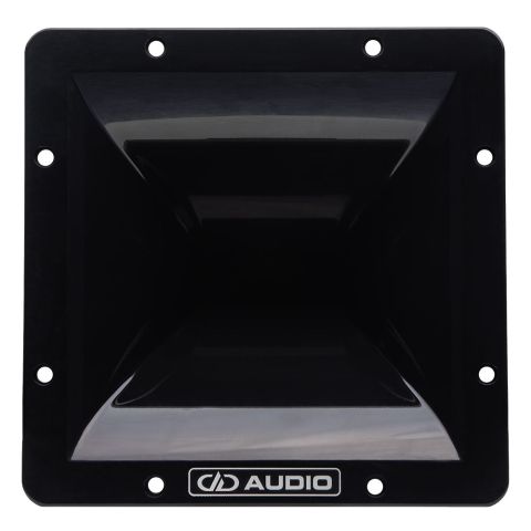 Photo of VO-CT8x8 horn facing front to show mostly horn opening adorned with DD AUDIO logo