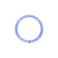 Photo of 6.5 inch LED speaker ring facing front with a purple hue
