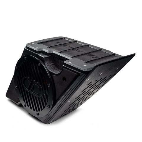 Photo of HDSBK - shot at angle to show the front of the enclosure and grill