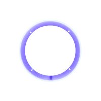 Photo of 8 inch LED speaker ring facing front with a purple hue