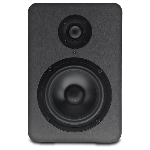 Photo of PM-151 showing studio monitor facing front, showing tweeter and woofer