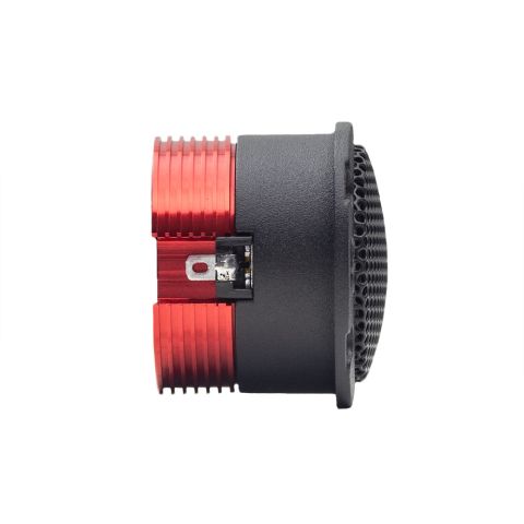 Photo of VO-B1c Bullet Tweeter shot profile to show heat sink and spade connectors