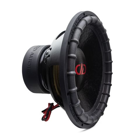 15 inch 3500 series subwoofer angled right side showing dust cap, cone, surround, basket and motor